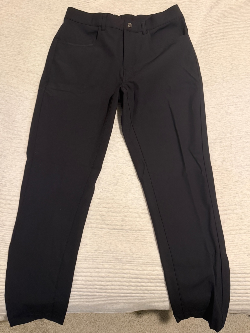 State and Liberty Men's Black Athletic Fit Stretch Pants